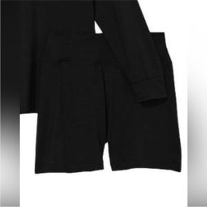 Victoria’s Secret modal hoodie black bike shorts only